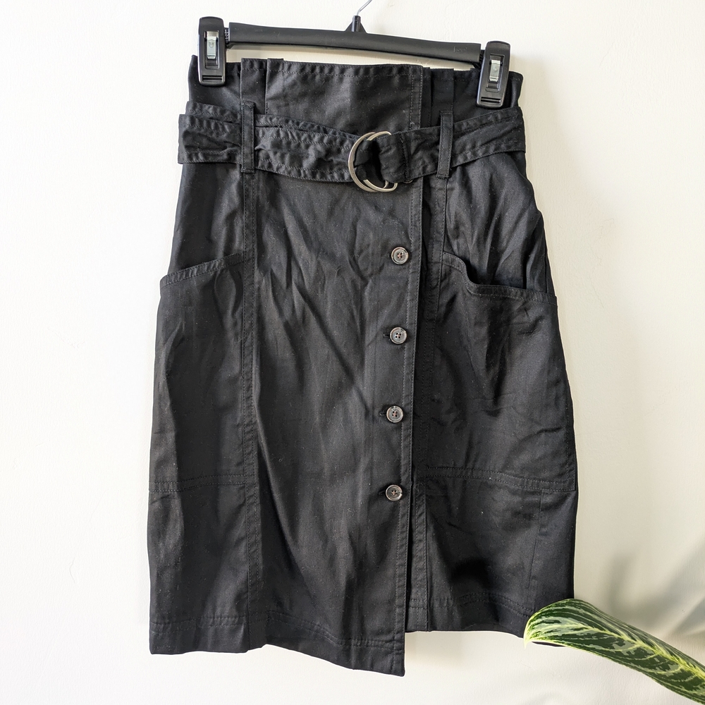 Banana Republic Black Belted Pencil Skirt